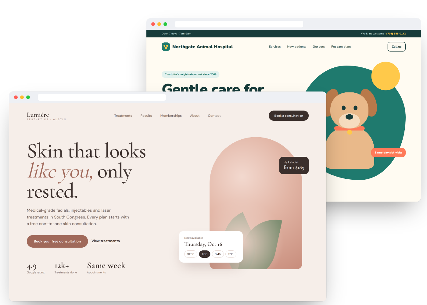 Website design mockups by Rankologic